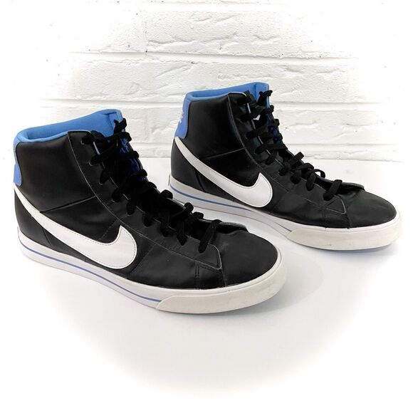 NIKE Sweet Classic High Tops Black with Blue Size 13 - Picture 1 of 8
